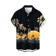 thumbnail image 2 of Njoeus Mens Hawaiian Shirt, Short Sleeves Button Down Shirts for Men Beach Clothing Summer Casual Palm Printed Shirts 2X 3X 4X Clearance Black, 2 of 5