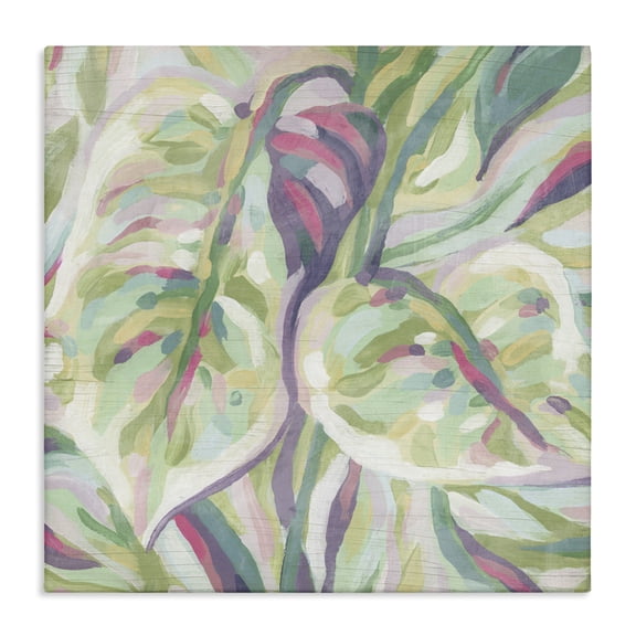 Stupell Industries Tropical Abstract Pastel Leaves Canvas Art, 17 x 17, by June Erica Vess