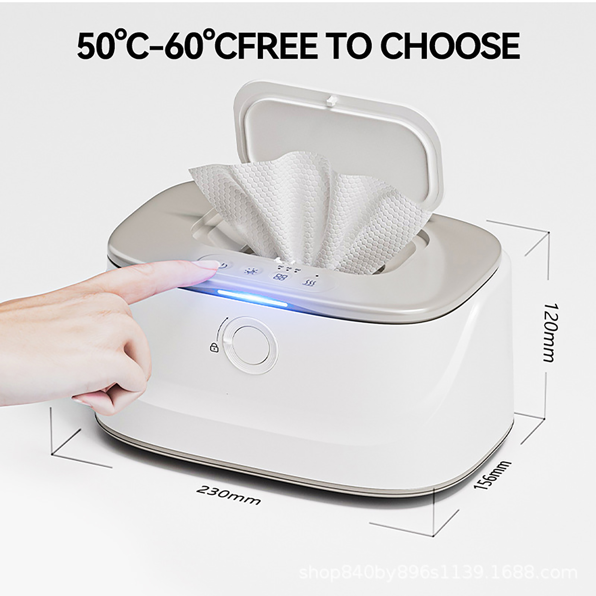 Baby Wipe Warmer with Night Light and 3 Heat Modes, Wipe Warmer and Baby Wet Wipes Dispenser for Large Wipes, Wipes Warmer for Newborn Baby