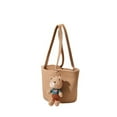 thumbnail image 5 of MMYGU New Casual Cotton Thread Shoulder Woven Bag, Cute Little Bear Crossbody Handbag, Woven Bag, Beach Vacation Beach Bag, 5 of 8