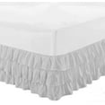 thumbnail image 2 of 3 Layer Ruffled Bedskirt, Essy Care - 100% Microfiber Fabric, 3 Layer Ruffled Bed Skirt Twin XXL Size College 3 Layer Ruffled Bed Skirt 12" Drop - Light Grey Solid., 2 of 3
