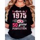 thumbnail image 1 of Camisetas con diseño gráfico para mujer, playera corta, clásico, estética, ropa de verano de los 90Women's Retro 1975 Floral Print T-Shirt - "Made in 1975" Design with Pink & White Flowers, Casual, 1 of 6