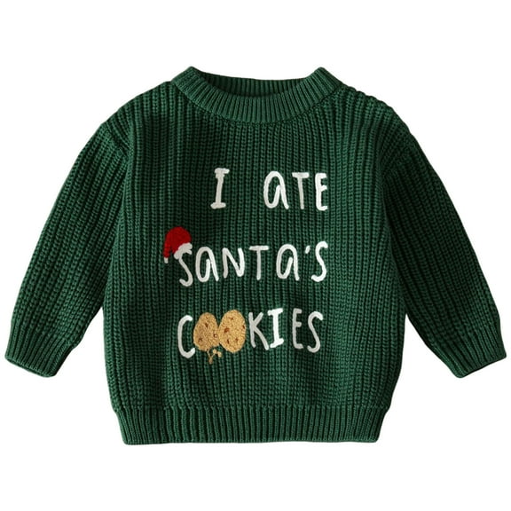 Gubotare Toddler Boy Girl Christmas Sweater Girls Sweaters Kids Crewneck Long Sleeve Pullover Sweater Fall Fashion Clothes Size 3 6 Months (Green,3-6 Months)