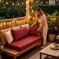 thumbnail image 4 of Outdoor Bench Cushion Waterproof Fade Resistant Patio Furniture Cushion, Non- Rectangle Bench Pad with Ties for Garden Swing Porch Sofa Settee, Colorfast Outdoor Seat, 4 of 6