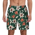 thumbnail image 2 of Goofa Lilies Flowers Printed Men's Swim Trunks Board Shorts Quick Dry Mens Swimming Trunks with Compression Liner,Breathable Fit Hawaii Beach Shorts-XX-Large, 2 of 9