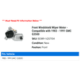 thumbnail image 2 of Front Windshield Wiper Motor - Compatible with 1983 - 1991 GMC G3500 1984 1985 1986 1987 1988 1989 1990, 2 of 2