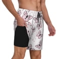 thumbnail image 2 of Sigee Pink Butterflies (2) Print Mens Swim Trunks with Compression Liner Quick Dry Swim Stretch Beach Shorts with Pockets,S-3XL, 2 of 7