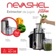 thumbnail image 2 of Extractor De Jugos Profesional Nevashel Kitchen AD-08 1400w, 5 Velocidades, Vaso De 1 Litro, Display Digital, Automático, Ideal Para Frutas Y Verduras, Diseño Moderno, Uso Doméstico Y Comercial, 110v, 2 of 7
