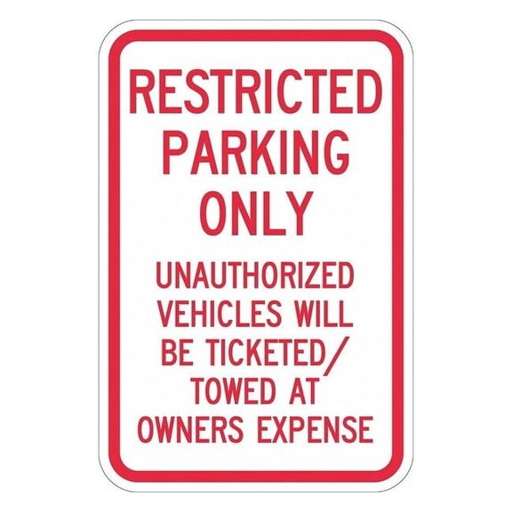 Lyle Tow Zone No Parking Sign,18" x 12, T1-1189-EG_12x18 T1-1189-EG_12x18