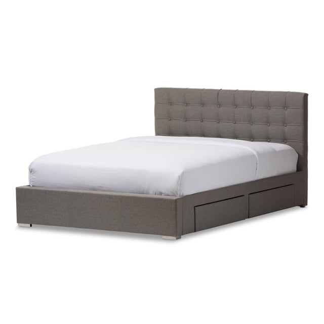 Lit de Plate-Forme de Stockage Rene Grand en Gris