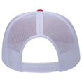 thumbnail image 5 of Couver 5 Panel High Crown Back Split Mesh Polyester Foam Trucker Hat, Red White, 12 Count, 5 of 7