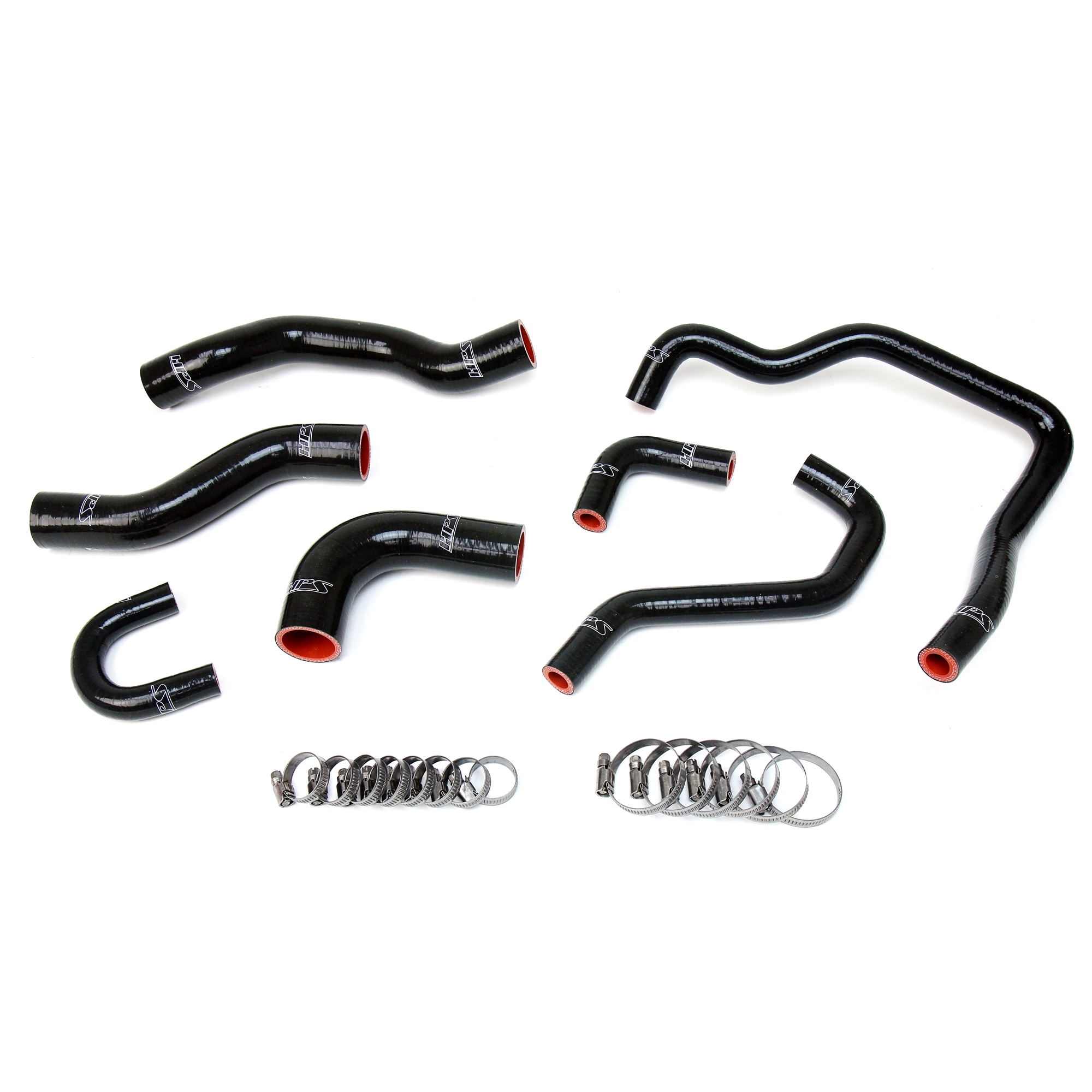 HPS Reinforced Black Silicone Radiator + Heater Hose Kit Coolant for