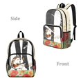 thumbnail image 2 of ZIATUBLES 17 Inch Clear Backpack, Heavy Duty Fabric & PVC Transparent Bag with Hedgehog Guitar Music Print, Large Capacity See Through Bookbag Easy to Clean for School & Travel, 2 of 7
