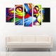 thumbnail image 2 of Cuadro Decorativo Gato Pop Art Colores Juego De 5 Piezas 150x80cm Ideal Para Sala Oficina Recámara Decoración Moderna, 2 of 5