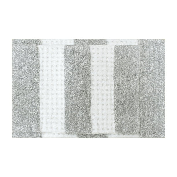 Better Homes Gardens Waffle Textured 2 Piece Bath Rug Set Soft Silver Arctic White Com Waffle Textured 2 Piece Bath Rug, Better Homes And Gardens Bath Mat Sets