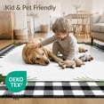 thumbnail image 4 of ODIKA 6'x9' Washable Area Rug Buffalo Plaid Welcome Christmas Check With Holly Sprig Corner Motif for Family Room, Living Mater Bedroom, Non-Slip, Easy Care, 4 of 7