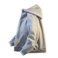 thumbnail image 2 of Momasggi Big and Tall Hoodies for Men Half Zip Pullover Tops Baggy Long Sleeve Hooded Sweatshirts Fashion Solid Color Hoodie with Pockets Gray 4XL, 2 of 9