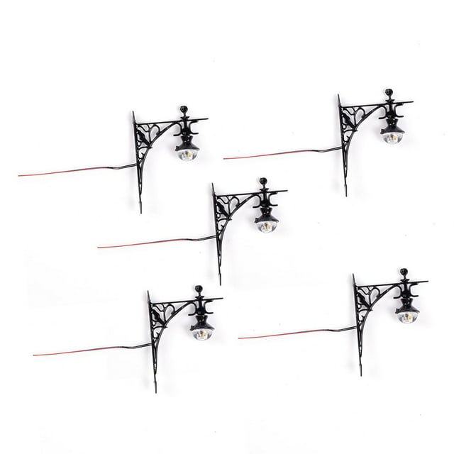 HILABEE 5x Éclairage Mural Miniature 1/87 pour Modèles de Table de Sable Projets DIY Maison de Poupée Noir