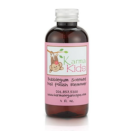 Karma Organic Kids Bubblegum Scented Nontoxic Natural Nail Polish Remover (4 fluid