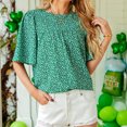thumbnail image 3 of Top de verano para mujer, blusa de manga corta, blusa redonda de manga corta, cuello redondo, blusa de manga corta, rendimiento de primer nivel, 3 of 6