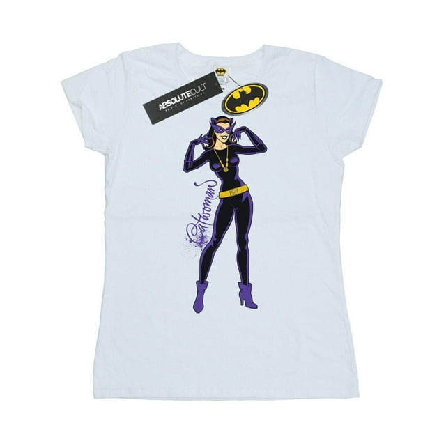 DC Comics T-Shirt en Coton pour Femmes Catwoman Pose Heureuse