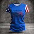 thumbnail image 4 of Domzest 9/11 25th Anniversary Shirt Womens Never Forget Patriotic American Flag Shirt Short Sleeve Crew Neck Tee Blue XL, 4 of 6