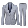 thumbnail image 2 of YUNCLOS Ensemble de Costume d'Affaires 2 Pcs pour Femmes Blazer Ajusté Gris, 2 of 4