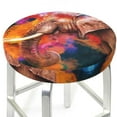thumbnail image 3 of Kll Oil Paintings Of Elephants Round Bar Chair Cushion Cover 13 Inch,Bar Stool Protector With Elastic, Soft Washable, 3 of 7