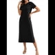 thumbnail image 1 of Vestido Holgado de Verano para Mujer, Cuello Redondo, Informal, con Abertura, Antiarrugas y Bolsillos. Negro XL, 1 of 5