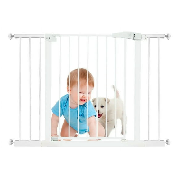 Puerta de Seguridad para Bebe, Niños y Mascotas Ajustable con Extensión y Cierre Automático - Reja para Escaleras o Pasillos GAON