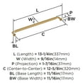 thumbnail image 5 of Amerock Collet 12-5/8 inch (320mm) Center-to-Center Champagne Bronze Cabinet Pull, 5 of 6