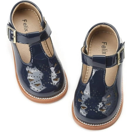 

QWZNDZGR Toddler Little Girl Mary Jane Dress Shoes - Ballet Flats for Easter Flower Girl Party School Shoes.
