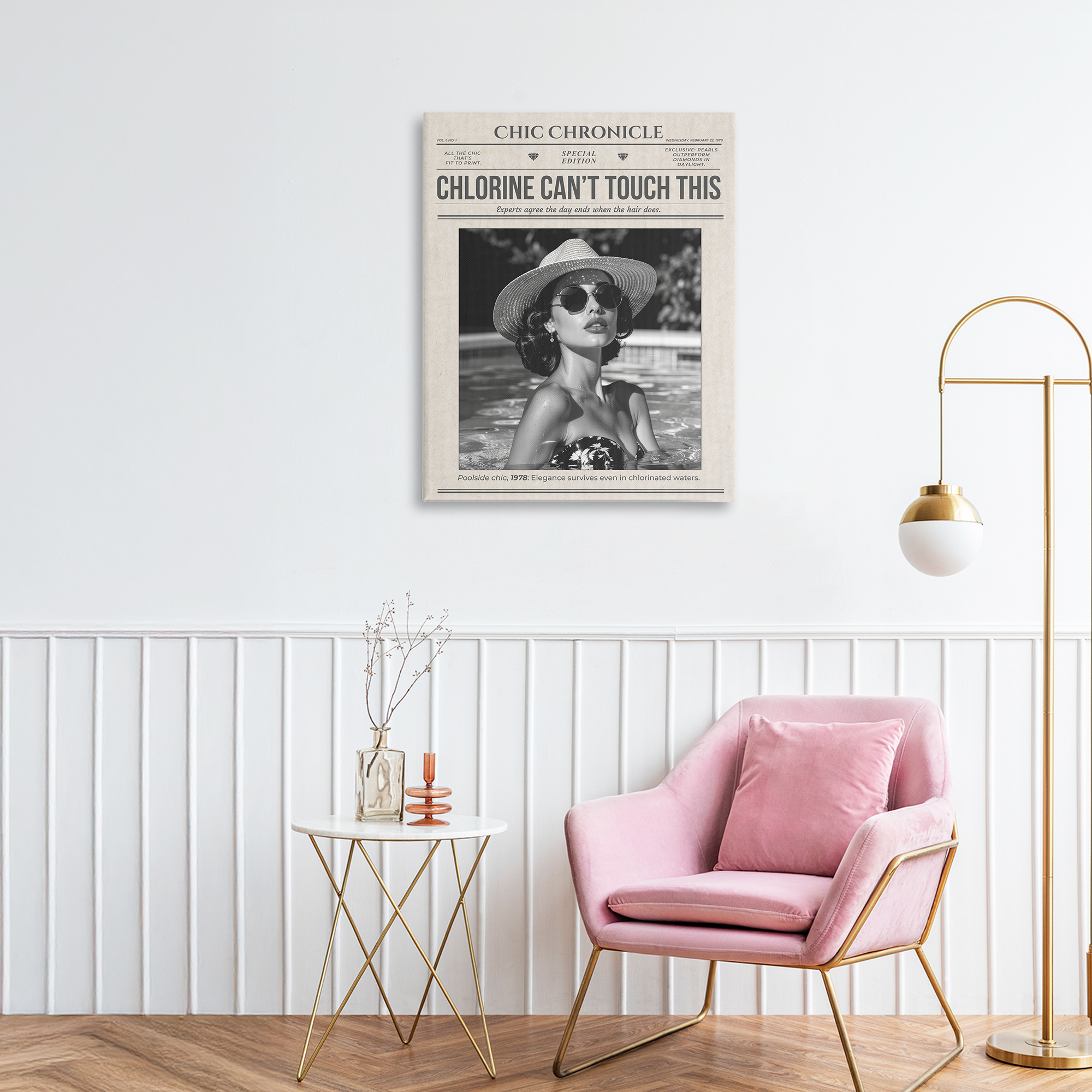 Chic Chronical Vintage Magazine Canvas Wall Art, design by A Barefoot Stylist