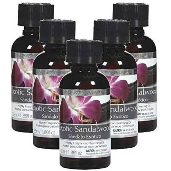 Hosley Set of 5, 55 ml Exotic Sandalwood Highly Scented Warming Oils
