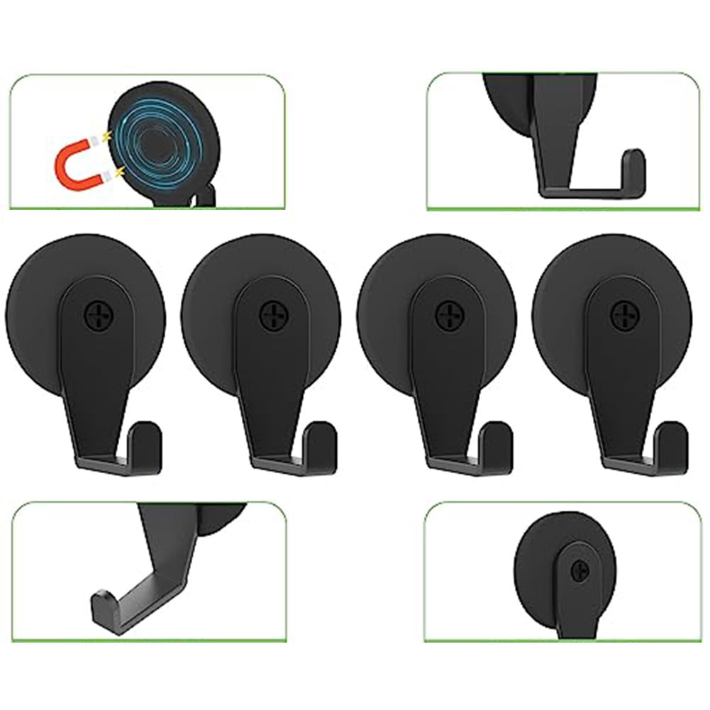 Barbecue Accessories Hook Garden 4 Pack Black For Hanging Grill Tools Grill Hooks Magnetic Non-Slip Rubber Pad