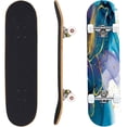 thumbnail image 5 of Skateboards for Beginners Handmade watercolor alcohol inks flowers blue gold Useable as texture 31"x8" Maple Double Kick Concave Boards Complete Skateboards Outdoor for Adults family friends Gifts, 5 of 5