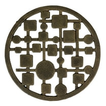 Zeckos Cast Iron Circles & Squares Trivet - 8" Bronze - Modern Table Protector
