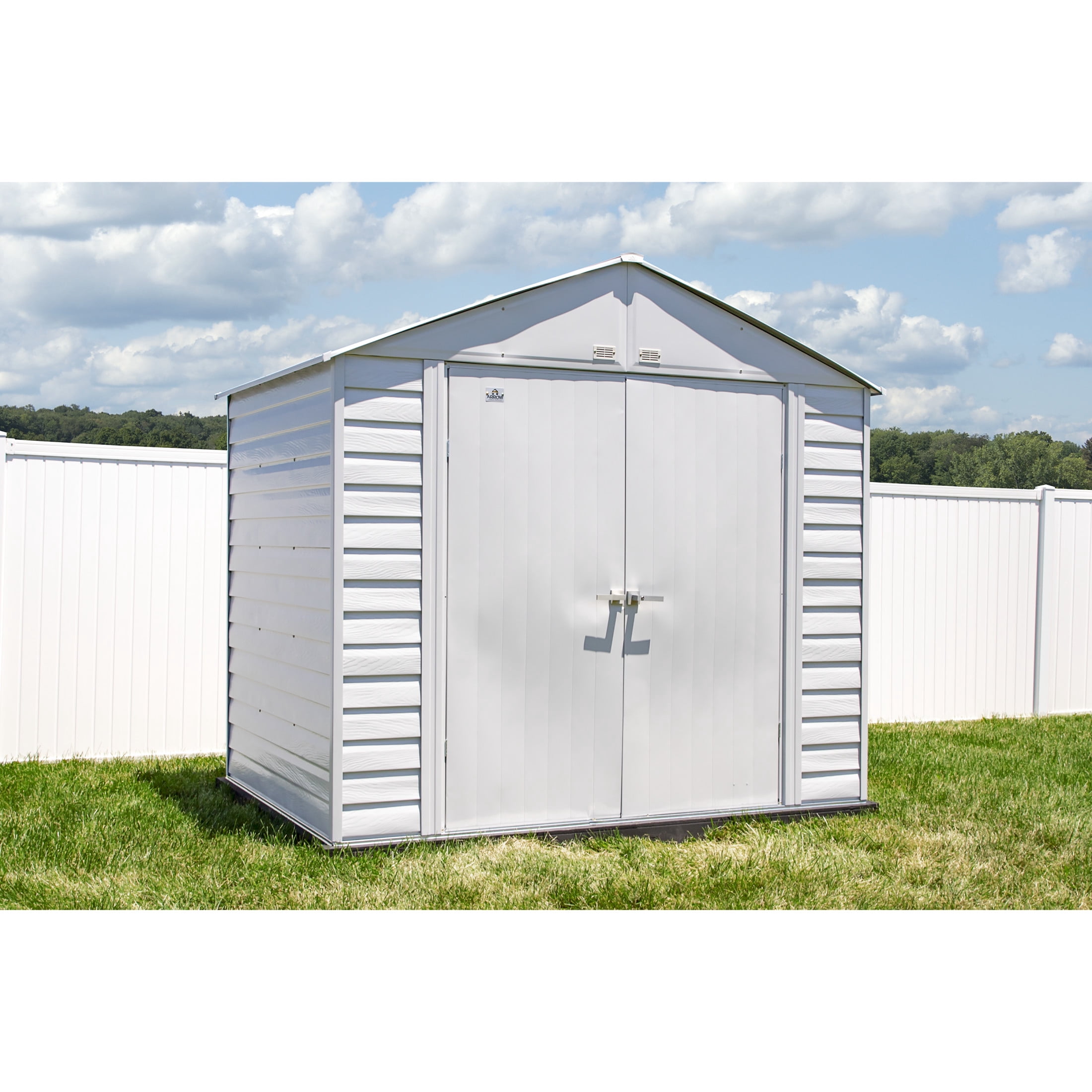 Arrow Select 8 x 6 x 8 ft Flute Grey Steel Storage Shed