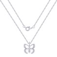 thumbnail image 5 of Fine Silver Plated Butterfly Necklace with Simulated Diamonds Adult, 5 of 6