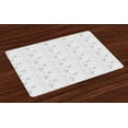 thumbnail image 1 of Ambesonne Black and White Place Mats Set of 4, Flowers Paisleys, Standard Size, Black White, 1 of 4