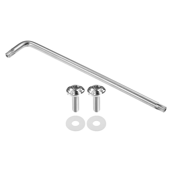 1 Set M6 Car Anti Theft License Plate Screws for Car Frame Holder with 2 Silicone Washers Titanium Tone