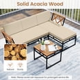 thumbnail image 2 of Gymax Set Of 3 L-Shaped Patio Furniture Set w/Loveseat Square Coffee Table Soft Back, 2 of 7