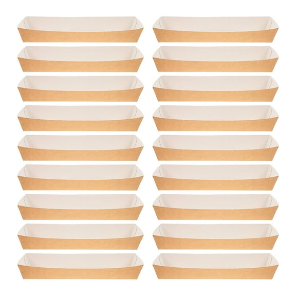 HOMEMAXS  50 Pcs Hamburger Paper Boxes Pastry Snack Tray Hot Dog Barbecue White