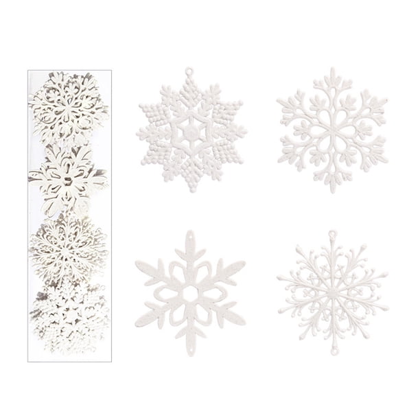 De Copos De Nieve Con Purpurina, 10Cm, Adornos Colgantes Para Árboles De Navidad, Decoraciones Navideñas Para El Hogar 40 Uds. Monstrate HA042680-01