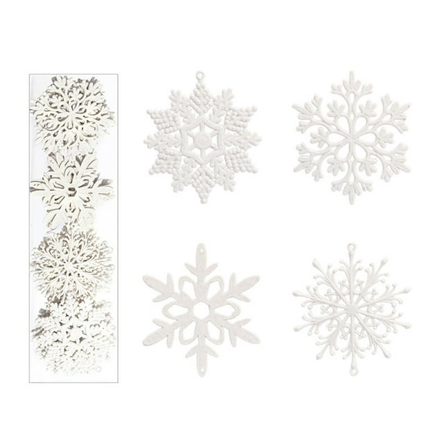 De Copos De Nieve Con Purpurina, 10Cm, Adornos Colgantes Para Árboles De Navidad, Decoraciones Navideñas Para El Hogar 40 Uds. matsuzay HA042680-01