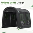 thumbnail image 5 of ADVANCE OUTDOOR 7x12 ft Shelter Storage Shed Steel Metal Round Peak Roof Anti-Snow Portable Garage Carport for Motorcycle, Boat, or Garden Tools with 2 Roll up Doors & Vents, Gray, 5 of 7