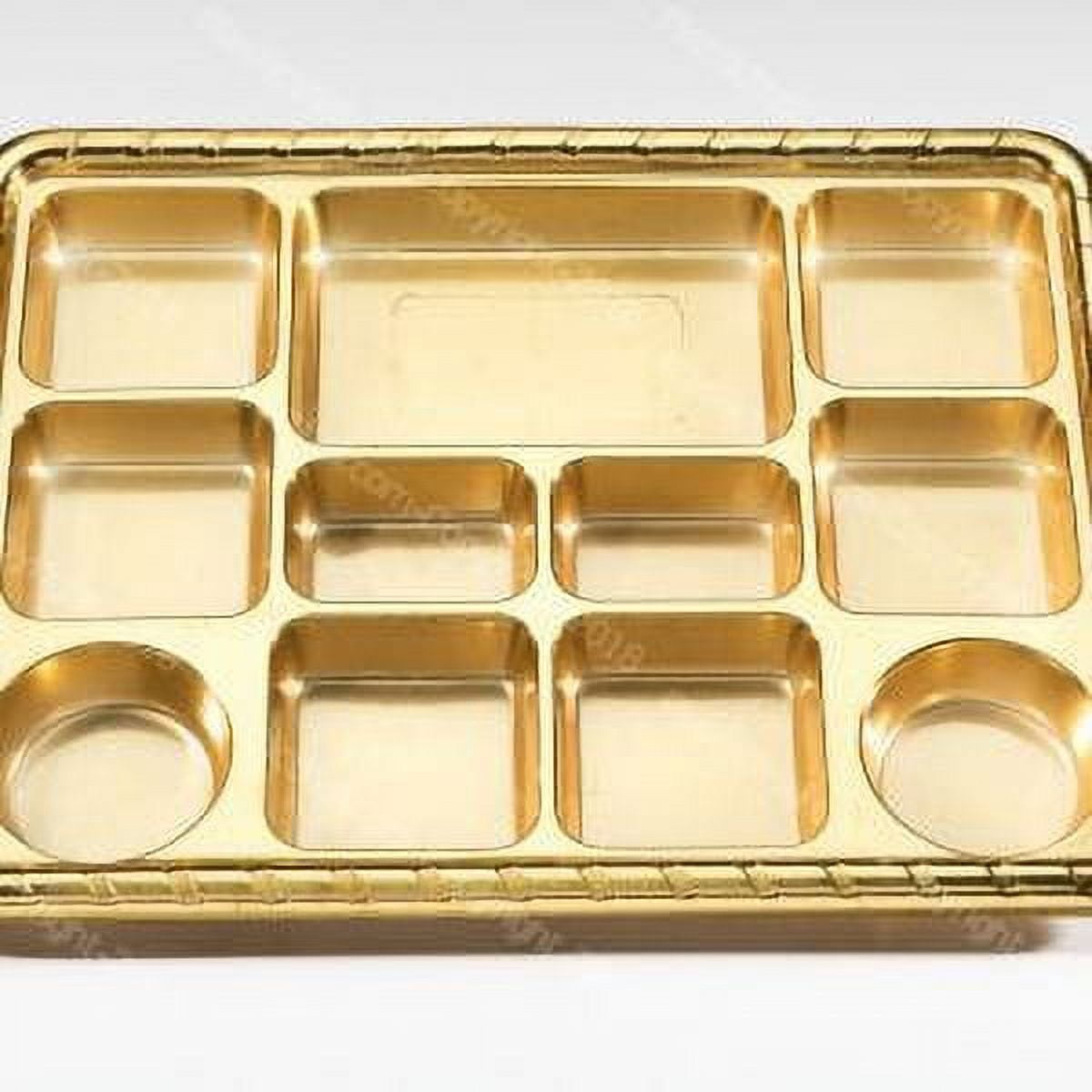 Thalimart Gold 11 Compartment Plastic Plate 50 pack