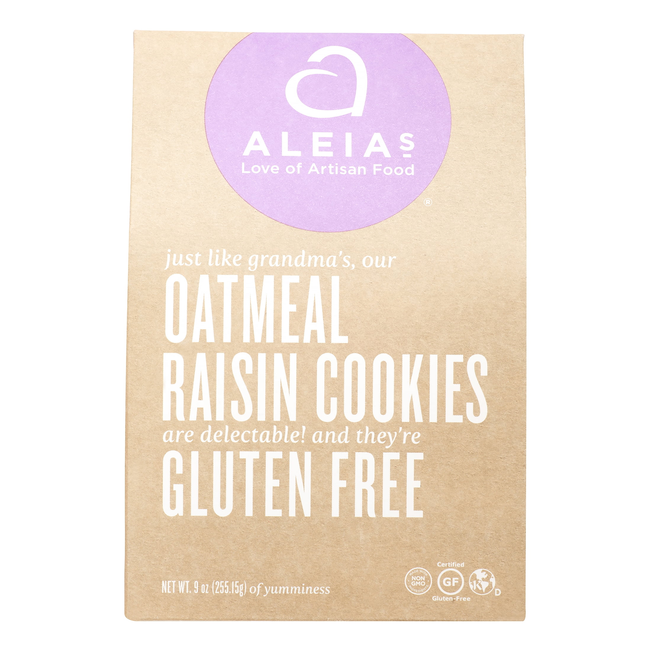 Aleia's Gluten Free Cookies, Oatmeal Raisin, 9 Oz