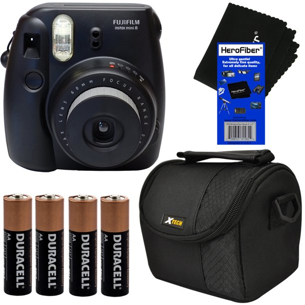 Fujifilm Instax Mini 8 Instant Film Camera Black Well Padded Camera Case 4 Alkaline Batteries Herofiber Ultra Gentle Cleaning Cloth Walmart Com Fujifilm Instax Mini 8 Instant Film Camera Black Well Padded Camera Case 4 Alkaline Batteries Herofiber Ultra Gentle Cleaning Cloth Walmart Com