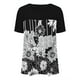 thumbnail image 3 of Fiudx Ofertas Del Día Top/Camisa de Manga Corta con Cuello Redondo y Malla de Encaje Estampada para Mujer, 3 of 5